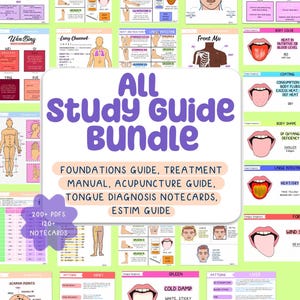 Bundel met studiegids acupunctuur: basis, acupunctuur, behandelhandleiding, tongdiagnose, schatting (digitale pdf)