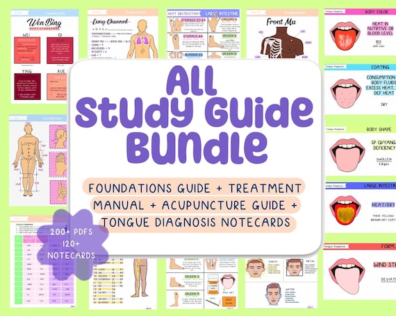 Acupuncture + Foundations + Comprehensive Treatment Study Guide Bundle Acupuncture/Chinese Medicine Student, Digital PDF Download notes