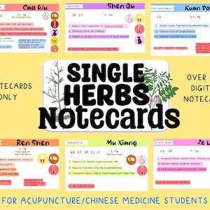 Acupuncture Cartes numériques à base de plantes médicinales chinoises, plus de 400 cartes numériques (sans notes) CARTES UNIQUEMENT, Phytothérapie