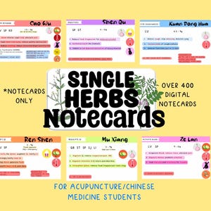 Cartes de correspondance numériques d'acupuncture à une plante pour les étudiants en médecine traditionnelle chinoise (cartes uniquement) (téléchargement numérique)