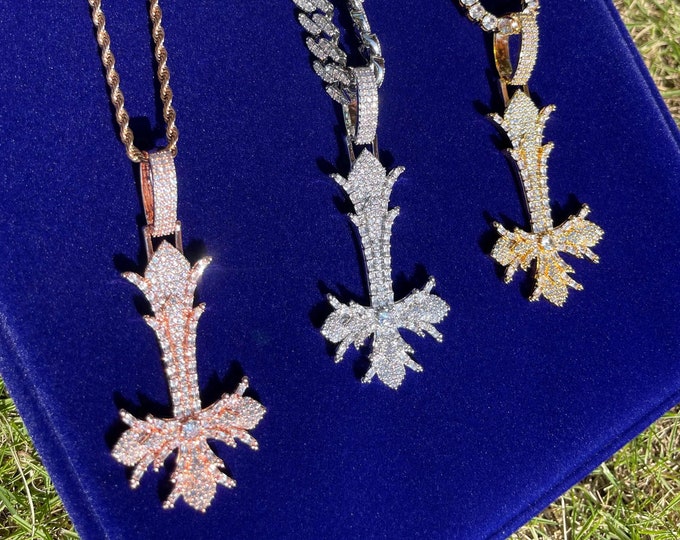 Orecchini A Croce Rovesciata Con Zirconia - Argento 925/Placcato Oro 18K - Gioielli Satanici Simbolo San Pietro - 4