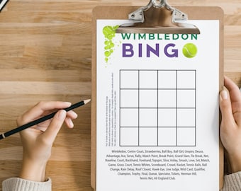 Wimbledon Tennis Bingo Printable Game | 50 Words | Make Your Own Card | Sports Day Activity | Tennis Party Game | Instant Download