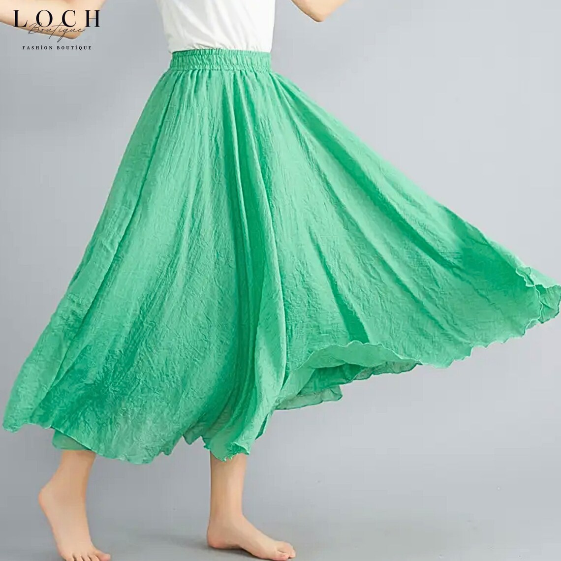 Green Butterfly Flow Skirt