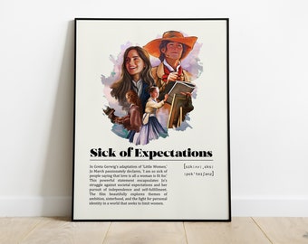 Little Women Sick of Expectation | Greta Gerwig | Minimalist Movie Poster | Vintage Retro Art Print | Custom Poster | Wall Art Print | Home