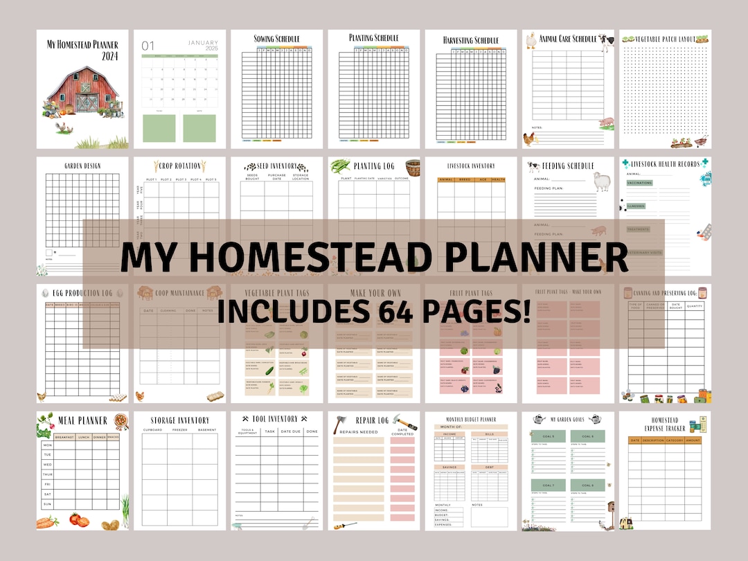 Homestead Planner 2025 Digital Printable Instant Download Farmhouse