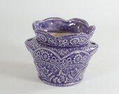 Small Scallop Lace African Violet Pot-made to order 3 weeks
