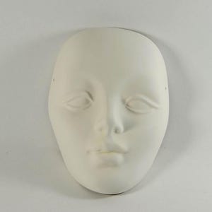 Pottery Face Ceramic Bisque Mask U Paint Preorder image 1