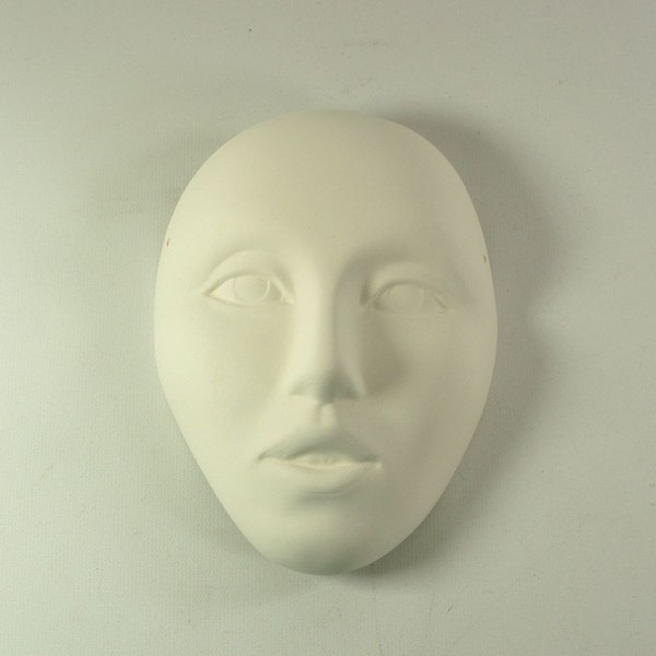 Pottery Face Ceramic Bisque Mask Open Mouth U Paint Preorder