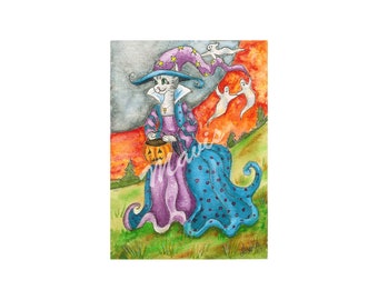 ACEO ATC Beggar's Night Trick or Treat PRINT