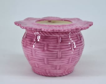 African Violet Pot Basket Weave Small Pink Made to Order 3 weeks