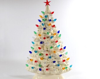 Ceramic Christmas tree White Windowsill made to order