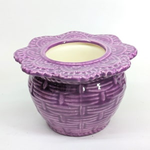 African Violet Pot Basket Weave Small Purple Made to Order 3 weeks