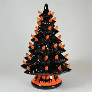 Halloween Lighted Black Ceramic Tree made to order 2 weeks