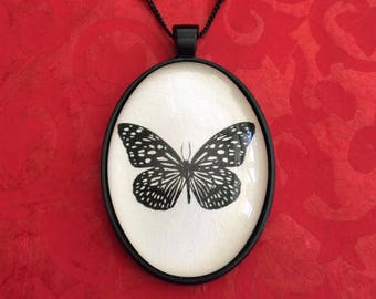 TIGER BUTTERFLY Necklace, pendant on chain - Silhouette Jewelry