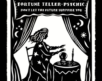 FORTUNE TELLER Papercut - Hand-Cut Silhouette