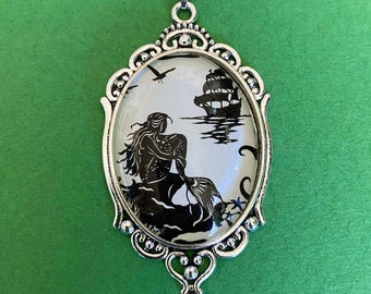 The LITTLE MERMAID Necklace - pendant on chain - Silhouette Jewelry