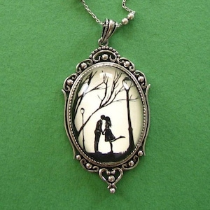 AUTUMN KISS Necklace pendant on chain Silhouette Jewelry image 1