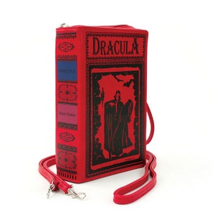 DRACULA Book Clutch Crossbody Handbag - Red