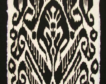 Indonesian Ikat - Hand-Cut Silhouette Papercut