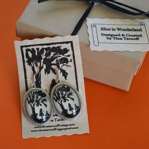 ALICE IN WONDERLAND Earrings Silhouette Jewelry image 3