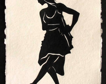 Hand-Cut Papercut Art - ISADORA DUNCAN - Modern Dance Silhouette