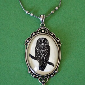 OWL Necklace, pendant on chain Silhouette Jewelry image 1