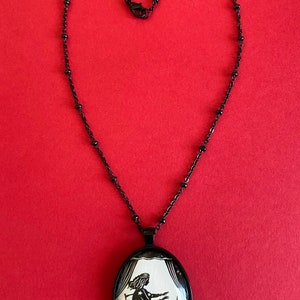 Silhouette Necklace, Pendant on Chain FORTUNE TELLER Art Jewelry image 2