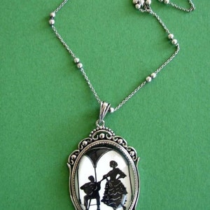 A NIGHT IN SEVILLE Necklace pendant on chain Silhouette Jewelry image 2