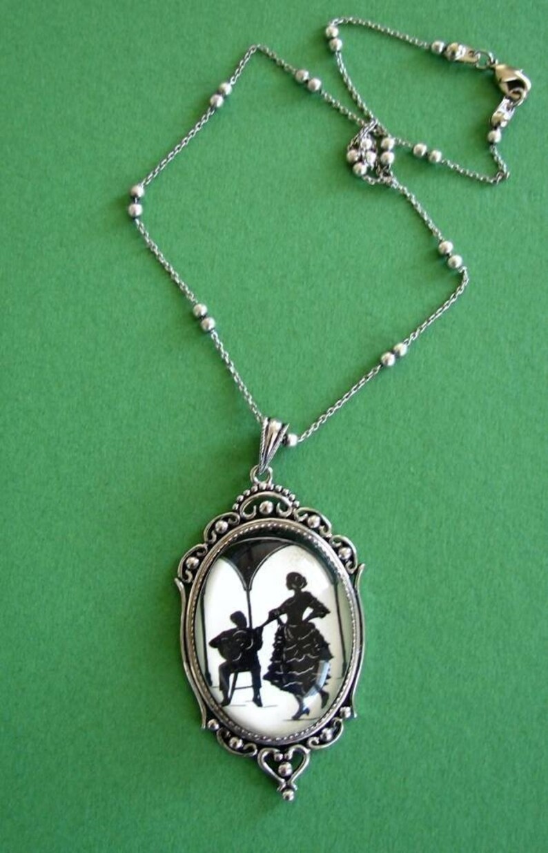 A NIGHT IN SEVILLE Necklace pendant on chain Silhouette Jewelry image 2