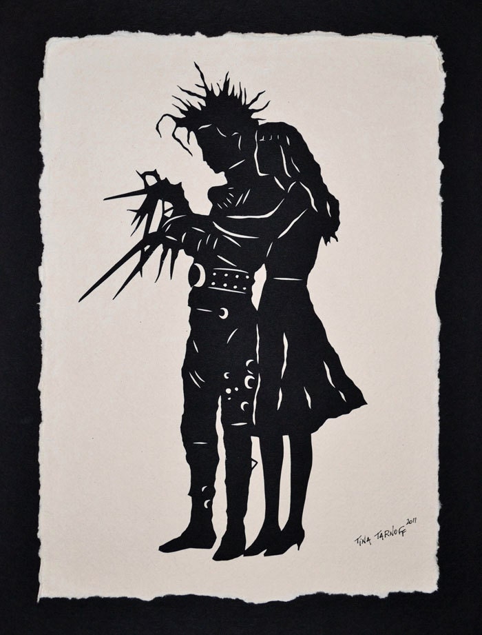 EDWARD SCISSORHANDS Papercut - Hand-cut Silhouette - Etsy