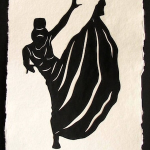 Hand-Cut Papercut Art - MARTHA GRAHAM - Modern Dance Silhouette