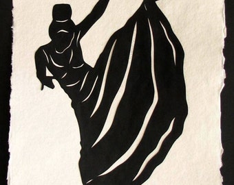 Hand-Cut Papercut Art - MARTHA GRAHAM - Modern Dance Silhouette