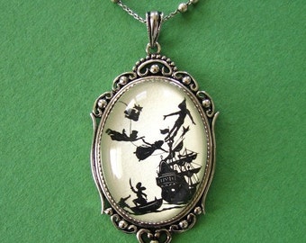 PETER PAN Necklace - pendant on chain - Silhouette Jewelry