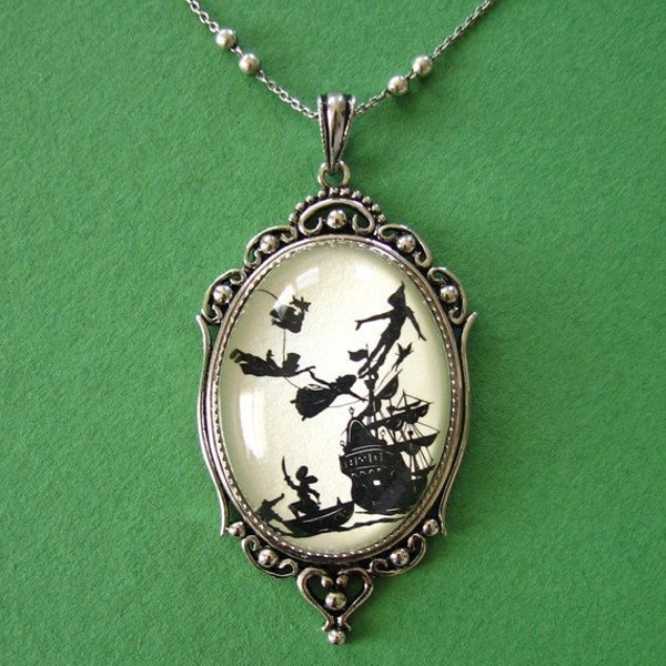 PETER PAN Necklace - pendant on chain - Silhouette Jewelry