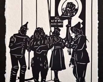 The WIZARD of OZ Papercut - Hand-Cut Silhouette