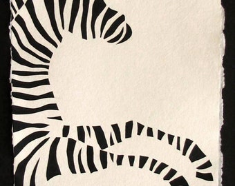 ZEBRA Papercut - Hand geschnittene Silhouette