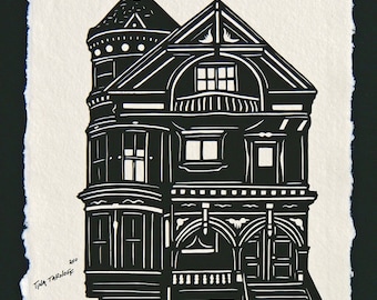Victorian House - Hand-Cut Silhouette Papercut