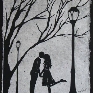 AUTUMN KISS Large Original Papercut, 27x40, Limited Collectors Edition image 4