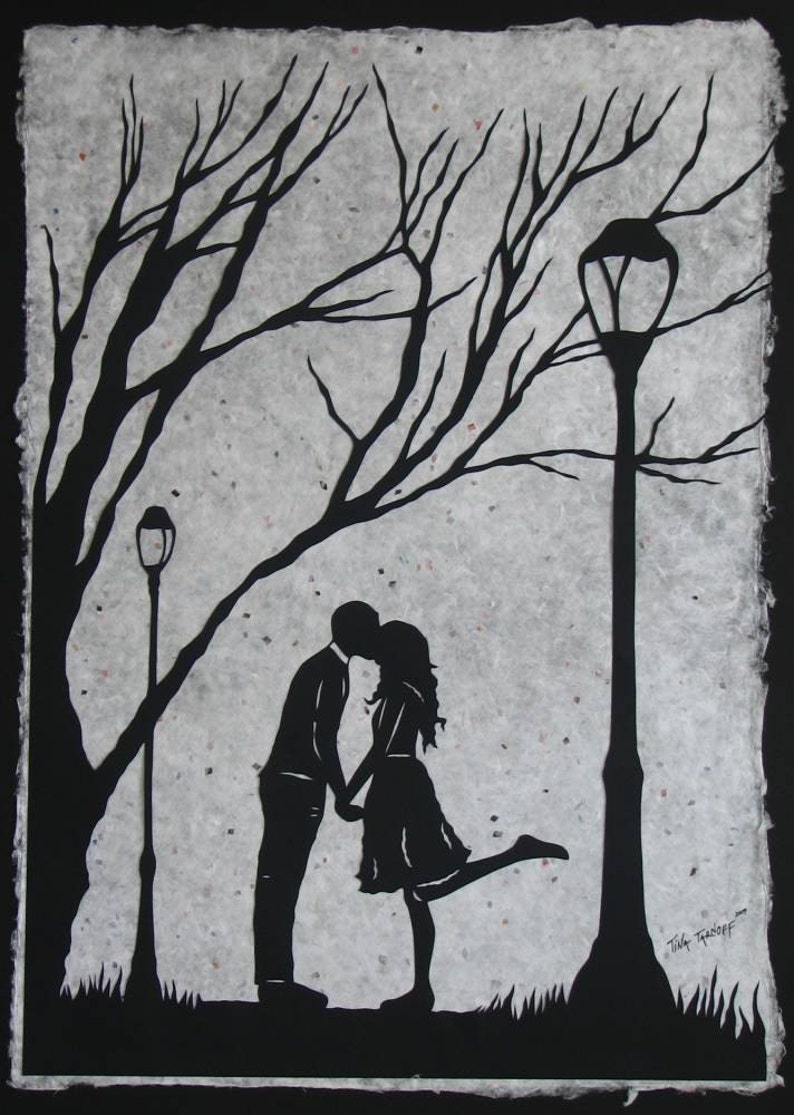 AUTUMN KISS Large Original Papercut, 27x40, Limited Collectors Edition image 4