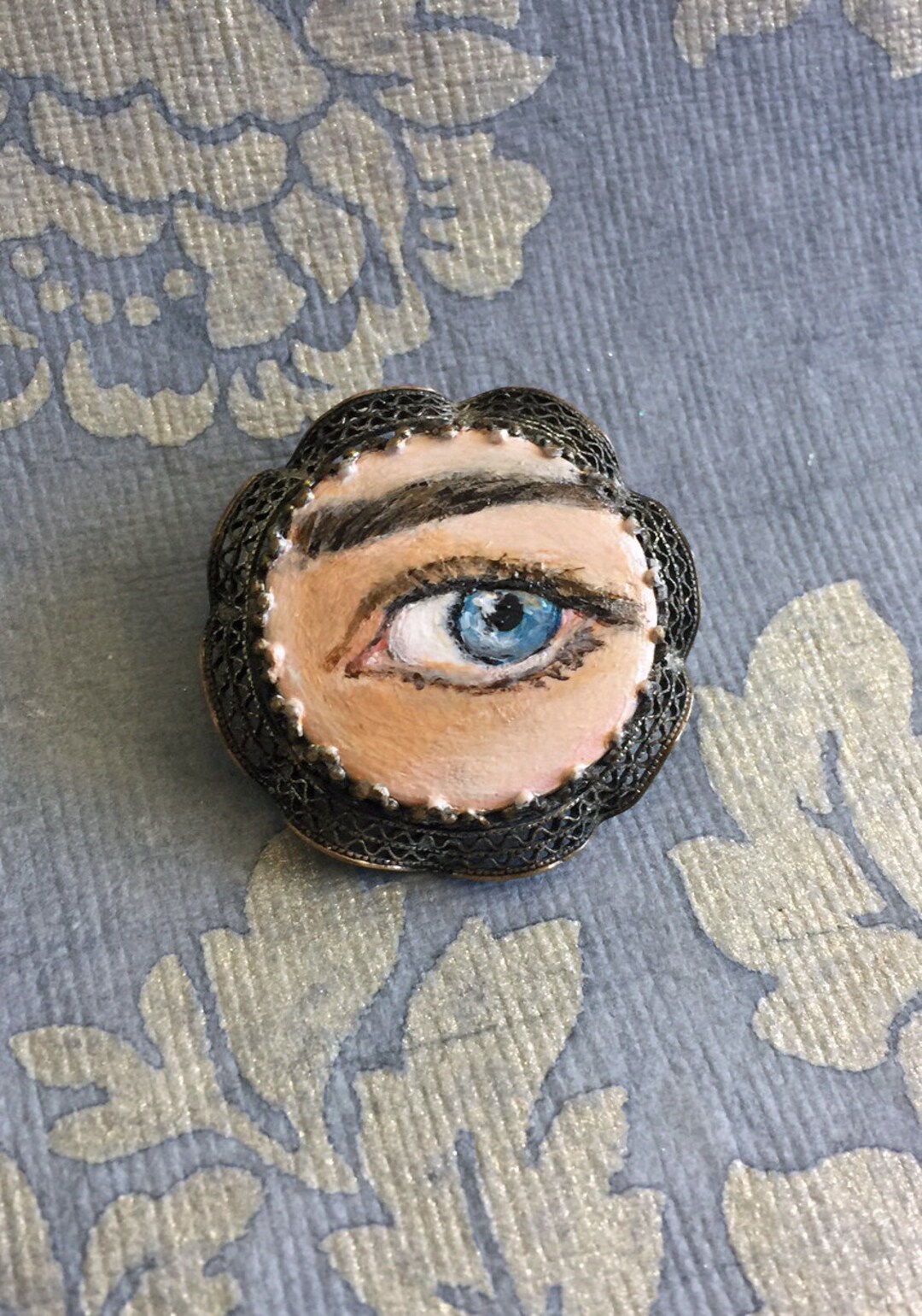 LOVER'S EYE Jewelry Brooch Original Painting by Tina Etsy