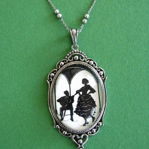 A NIGHT IN SEVILLE Necklace pendant on chain Silhouette Jewelry image 1