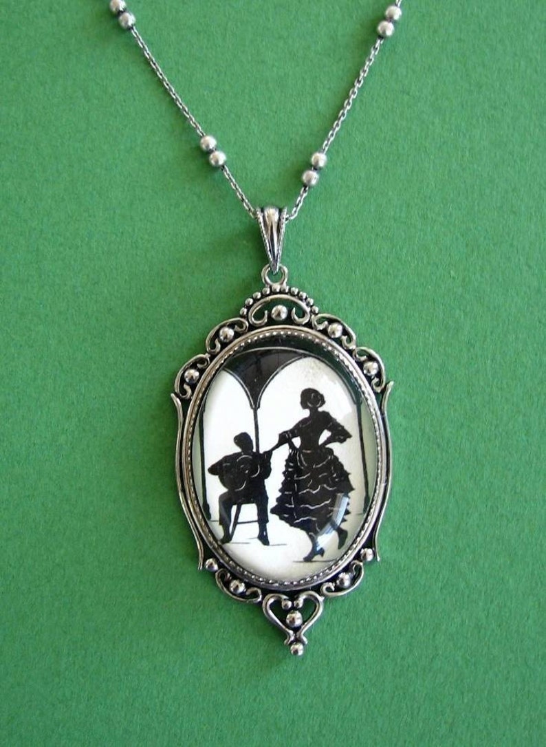 A NIGHT IN SEVILLE Necklace pendant on chain Silhouette Jewelry image 1