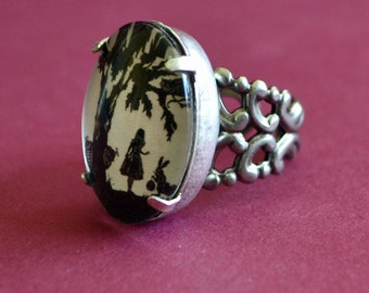 ALICE IN WONDERLAND Ring - Silhouette Jewelry
