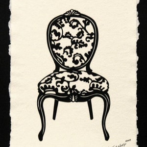 LOUIS XV CHAIR Papercut - Hand-Cut Silhouette