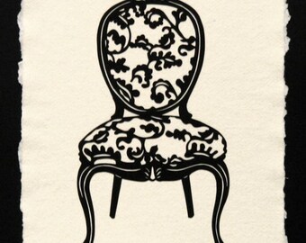 LOUIS XV CHAIR Papercut - Hand-Cut Silhouette