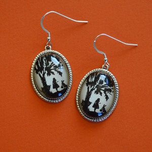 ALICE IN WONDERLAND Earrings Silhouette Jewelry image 1