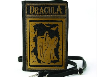DRACULA Book Clutch Crossbody Handbag - Black