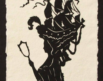 MARIE ANTOINETTE Papercut - Hand-Cut Silhouette Papercut