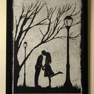 AUTUMN KISS Large Original Papercut, 27x40, Limited Collectors Edition image 1