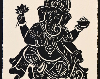 GANESH Papercut - Hand-Cut Silhouette